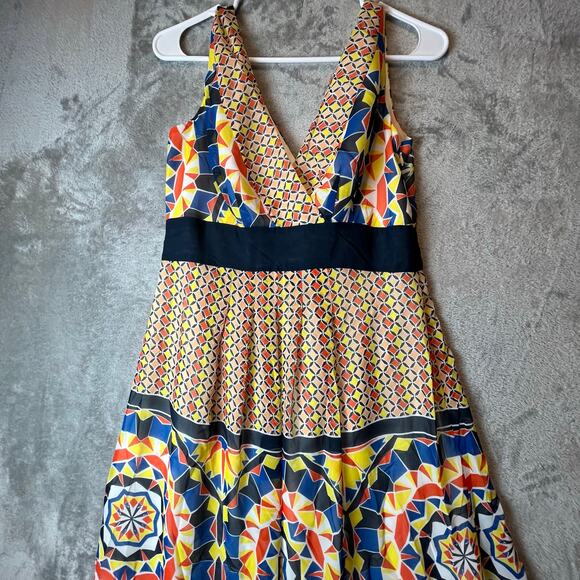 Ann Taylor Geometric Kaleidoscope Maxi Dress Bold Abstract Print Size 2 New‎ - Picture 2 of 8